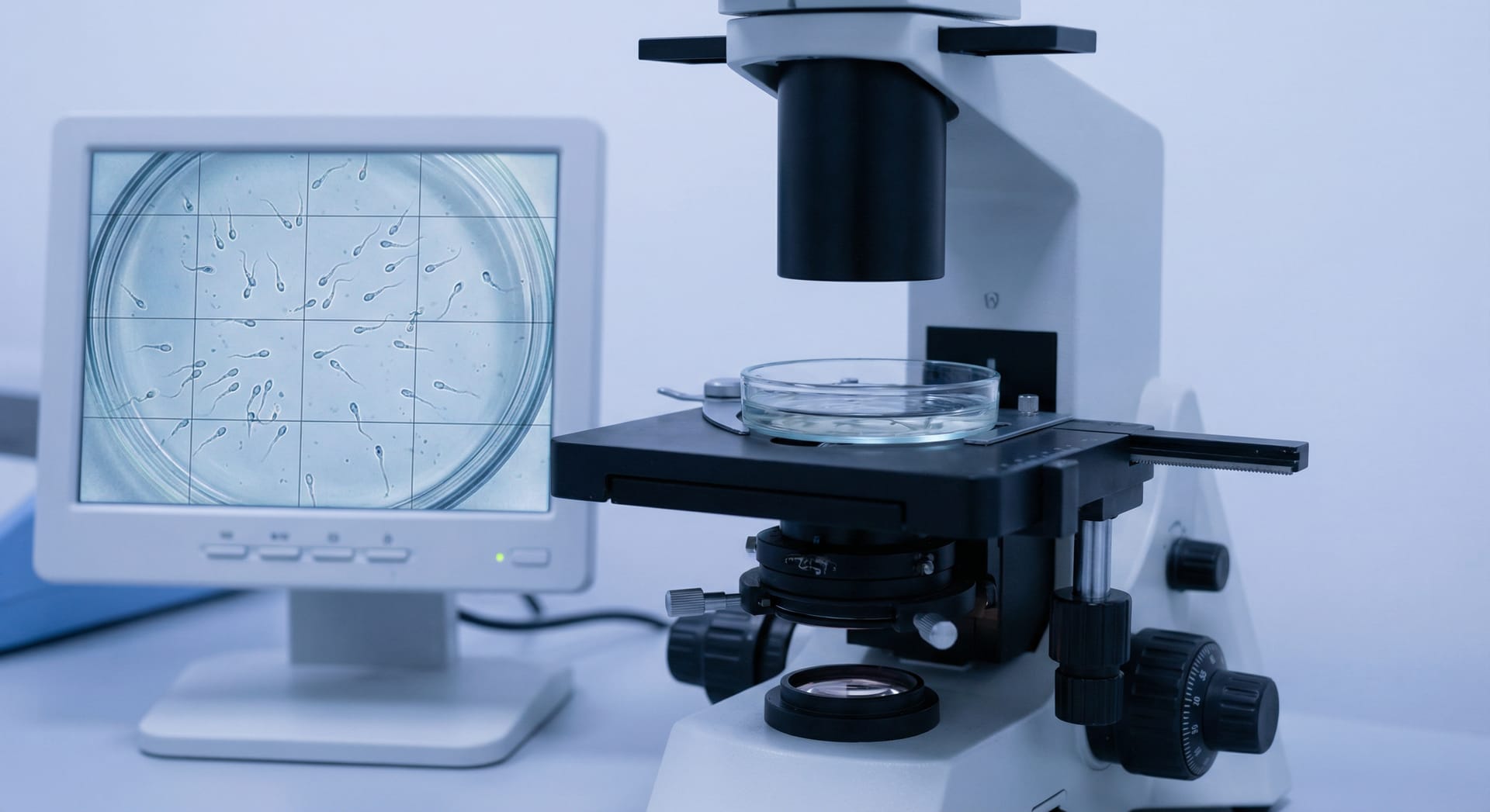 Mikroskop altında sperm analizi